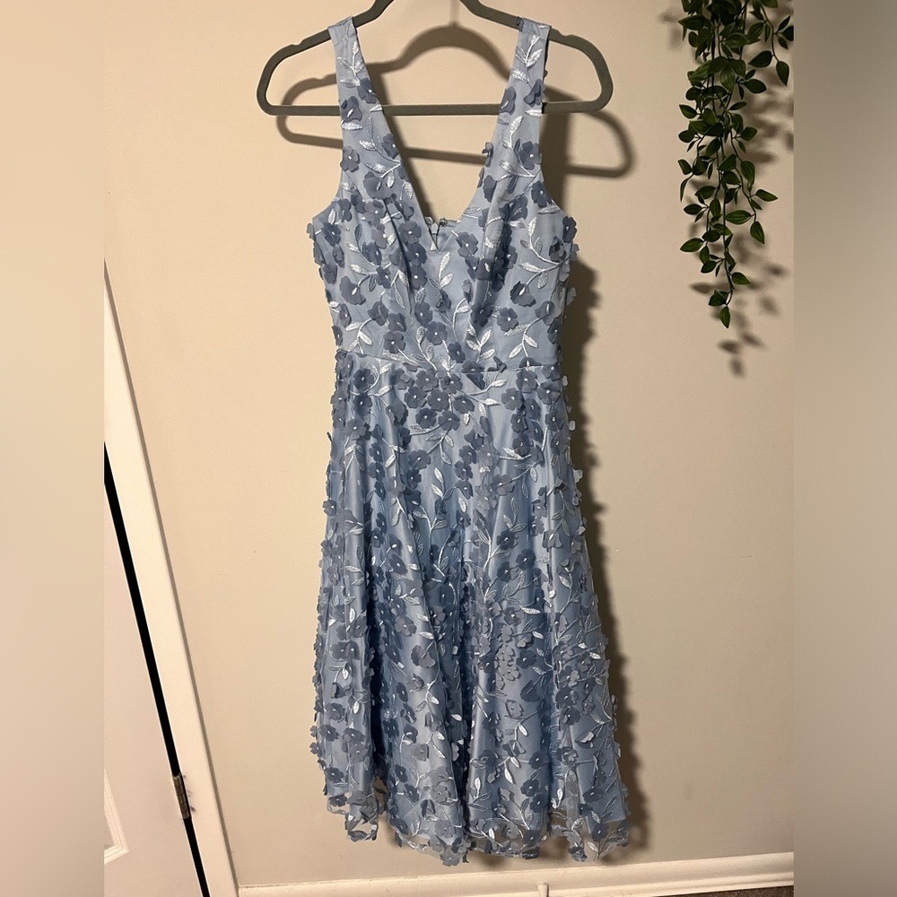 Eliza J Blue Foral Formal Dress